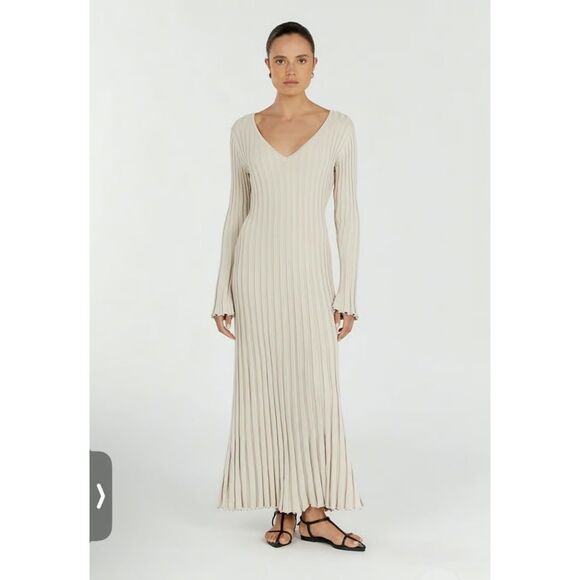 DISSH Dresses & Skirts - DISSH Women Size S Stone Reign Sleeved Ribbed Knit Maxi Sweater Bodycon Dress